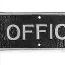 Montague Metal Products 6" x 15.5" Left Arrow Office Statement Plaque Sign - Black/Silver