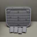 SpaceTime Elevated Cat Litter Mat for Litter Box,Trapping Litter Ramp/Steps for Floor Indoor,Washable Easy Cleaning Cat Pad with Filter Function,Suitable for Kitty & Senior Cats (Light Grey)