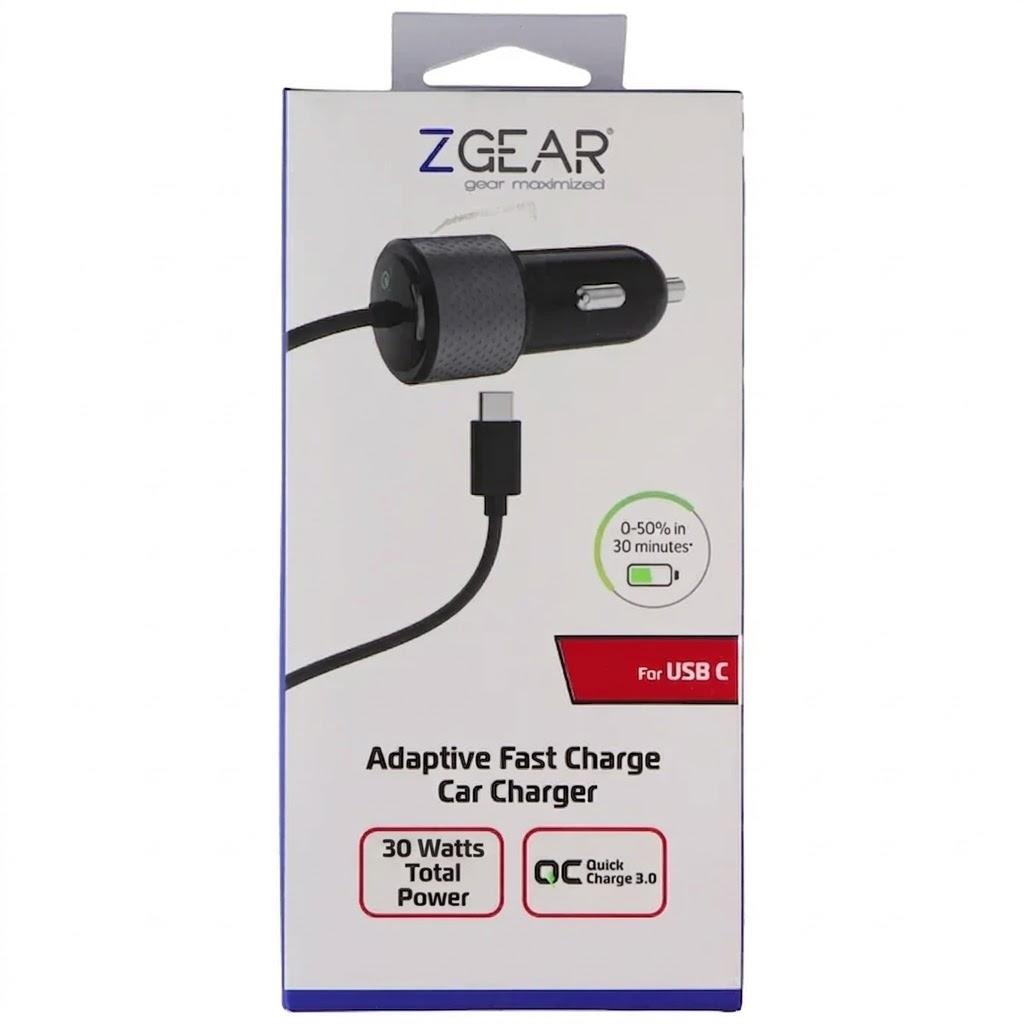 ZGear 30W USB-C Adaptive Fast Charge Car Charger - Black