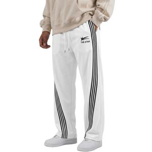 QJQ Men's Y2K Baggy Sweatpants Parachute Pants Wide Leg Vintage Track Pants Casual Streetwear Star-White XX-Large (White)