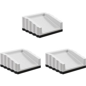3 Pack Upgraded White Door Stops Doorstops, Rubber Door Stop Wedges, Under Doors Stops for Doors, Rubber Doors Stopper Wedge (White)