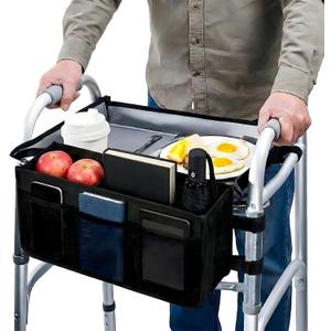 2pcs Walker Basket with Tray for Folding Rolling Walker Accessories,Classic