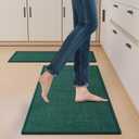 SUMLANS Kitchen Mat Set of 2 PCS, Christmas Cushioned Non Slip Rugs for Kitchen Floor, Absorbent Runner Comfort Standing Mats Washable for Kitchen, Office, Home (Green, 17.3"x47"+17.3"x30")