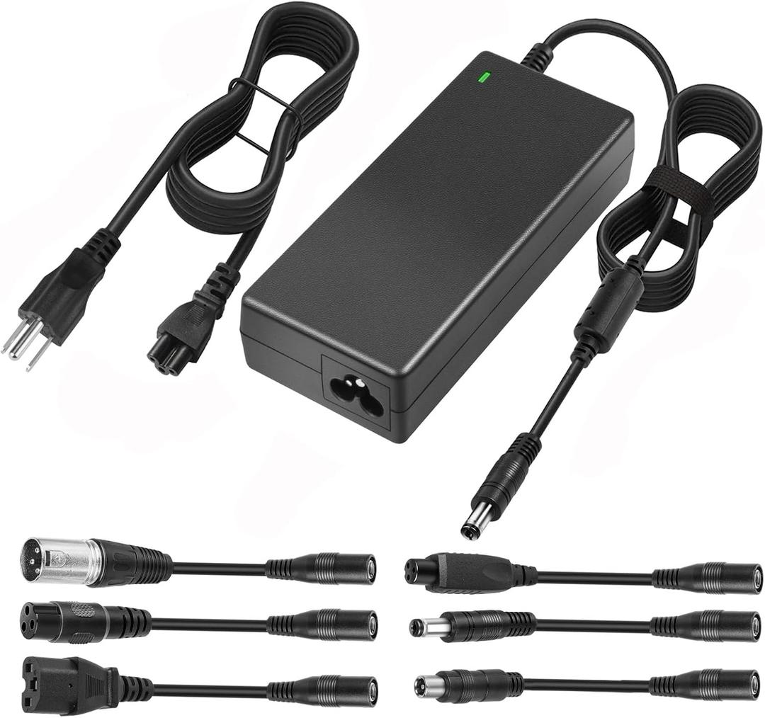 42V 2A Charger with 7 Plugs Connections, for Razor/Jetson/Voyage, gotrax, ninebot Charger for 36V 10S Li-ion Battery