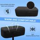 SPRING SEAON Knee Scooter Pad Cover - Soft Fluffy Plush Memory Foam Pad, 2 Inch Thick Comfort Padding, Machine Washable, Suitable for Knee Walker Accessories, Universal Fit(Black)