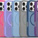 Magnetic for iPhone 16 Pro Max Case [Mil-Grade Drop Protection] [Compatible with Magsafe] Shockproof Slim Translucent Matte Protective Phone Case - Pink