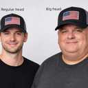 American Flag Trucker Cap, Regular & XL-3XL, Big Head Snapback Patriotic Baseball Hat (Up to Size 8) (Blackcamo)