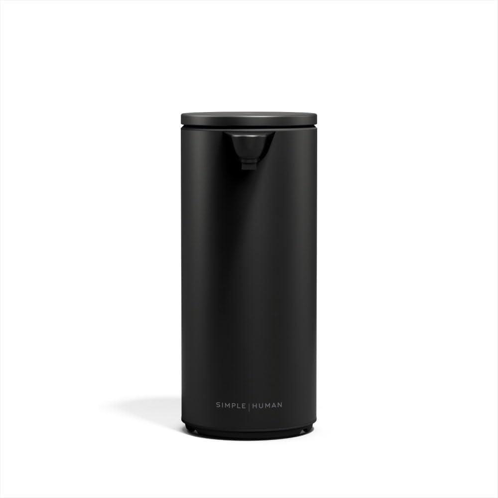 simplehuman 9 oz. Touch-Free Automatic Rechargeable Sensor Pump, Matte Black Stainless Steel, New