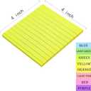 8 Pads Lined Sticky Notes 4x4 in Post, 8 Colors Self Sticky Notes Pad Its, Bright Stickies Colorful Big Square Sticky Notes for Office, Home, School, Meeting, 50 Sheets/Pad