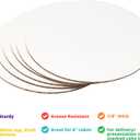 DecoPac Round Cake Board, Waxed Greaseproof finish, Sturdy Corrugated Cake Board, Pack of 6, White - 8 Inch
