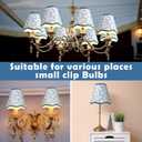VIHOSE 2 Pcs Small Scalloped Lamp Shades Chandelier Lamp Shades 3 x 6 x 6 Inch Blue and White Linen Fabric Mini Scallop Lampshades with Trim Natural Tapered Lampshades for Wall Sconce Pendant Light