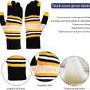 Vintage Classic Skull Cap 3D Embroidery Beanie Cuffed Winter Hat Knit Comes with Warm Gloves Gifts for Men Women Fans