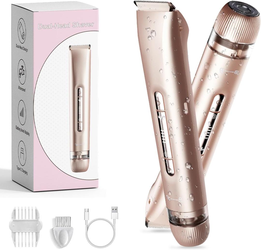 2 in 1 Dual Head Bikini ShaverPink Rose