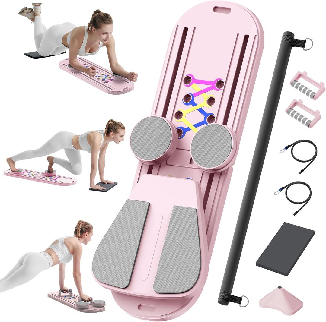 Pilates Board, Pilates Reformer, Home Pilates Equipment for Workout, 2025 Portable Pilates Reformer Board for Home Gym, Strength Training, Flexibility & Balance Improvement