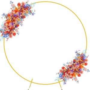 Fomcet 7.2FT Wedding Arch Round Backdrop Stand Gold Metal Circle Wedding Arch for Ceremony Birthday Party Anniversary Bridal Baby Shower Graduation Decoration