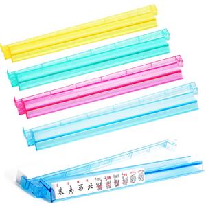 Mahjong All-in-One Tile Rack & Pusher, Clear Acrylic Mahjong Rack and Pusher Combo, Modern American Majiang Tile Racks Set of 4 (Multi-Color)