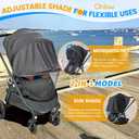 Orzbow Baby Mosquito Net with Sun Shade UPF50+ for Stroller, Universal Stroller Mosquito Netting Privacy Cover with Two-Way Zipper and Storage Bag for Car Seats, Baby Summer Travel Essentials, Black