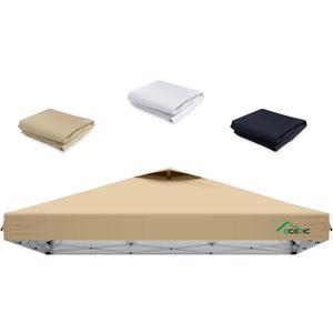 ACEPIC 10x10 Canopy Replacement Top Cover with Air Vent,UPF 50+ UV Protection,300D Silver-Coated Polyester PA Waterproof for Outdoor Garden Patio Canopies(Top Cover Only, Khaki)