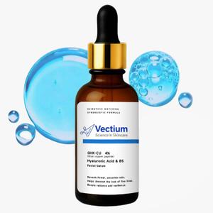 Blue Copper Peptide Serum 4% GHK-CU & Hyaluronic Acid + B5 - Helps reduce the appearance of fine lines Firms, Smooths & Hydrates Skin - All Skin Types, Especially Mature & Dry Skin - 30ml