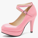 fereshte Women's Platform Pumps, Ankle Strap, High Heel, Closed Toe, Party Wedding Dress Shoes Size 39