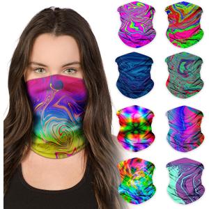 Sojourner Neck Gaiter, Bandana, Buff (9 Pack) - Face Cover for Men, Women, and Teens - Neck Warmer UV Sun Protection Gator
