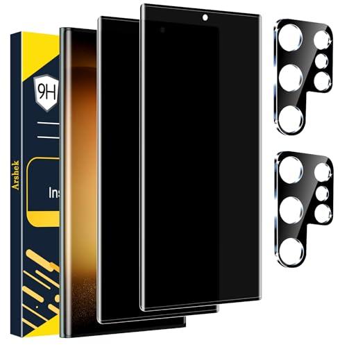 2 Pack Glass Privacy Screen Protector for Samsung Galaxy S23 Ultra 5G, 9H Tempered Glass, Ultrasonic Fingerprint Compatible,HD Clear Anti-Spy Film for Galaxy S23 Ultra Glass Screen Protector
