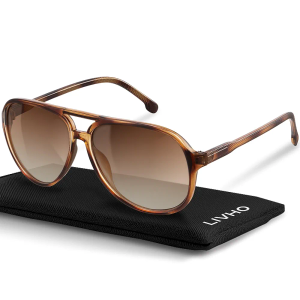 Livho Polarized Sunglasses, Retro & Oversized Shades for Women with Round Lenses