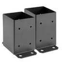 SPACEEUP 4x4 Post Base 2 Pcs, Inner Size 3.6"x3.6" Deck Post Base, Heavy Duty Powder-Coated Post Anchor Black Wood Post Brackets for Decking Porch Railing Support