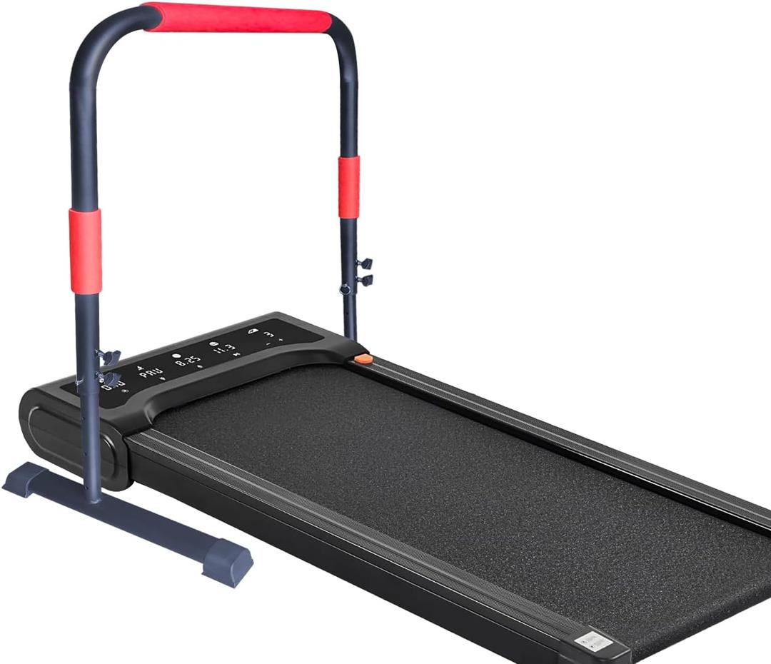 Handle Bar for Walking Pad Compatible with Walking Pad 23" Wide, Adjustable Handrail Height (31.5-43in), Heavy-Duty Steel Frame w/Non-Slip Base (Red Black)