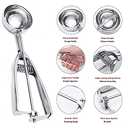 Ice Cream Scoop, 3Pcs Cookie Scoop Set, Stainless Steel Ice Cream Scooper with Trigger Release, Large/Medium/Small Cookie Scooper for Baking, Cookie Scoops for Baking Set of 3 with Cookie Dough Scoop