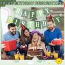 Mooliwe 171 Pcs DIY Custom Banner Kit Make Your Own Customizable Sign for Birthday Wedding Party Decoration Include 20 Paper Pennant 148 Letters and Numbers 1 Rope 2 Threading Device(Green)