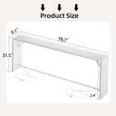 TIQLAB Sofa Table, 79''L x 9.1''W (1.2'' Thickness) Long Console Table Behind Couch, Entryway Table with Angled Metal Frame, Industrial Console Table, White, 79''L x 9.1''W x 31.5''H