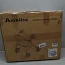 Ambliss Lightweight Folding Rollator Walker for Seniors with Seat, 10" All-Terrain Non-Pneumatic Wheels, Wide Padded Seat & Breathable Backrest, Adjustable Height 5'2"-6'7", 300 lbs Capacity Black