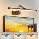 ZitoStory Picture Lights for Wall Battery Operated, (Black, 24in) Rechargeable Art Light for Painting,Modern wall Lights for Pictures,Dimmable Gallery Artwork Lights for Pictures On Wall