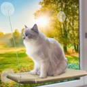 Cat Window Perch, Strong Suction Cups Easy Clean Safety Cat Hammock Window Seat for Large Fat Cat or Double Cats