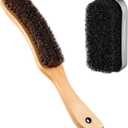 Patelai 2 Pcs Horsehair Felt Hat Brush Kit Lint Brush with Cleaning Sponge Felt Cowboy Hat Remover Kit Remove Dust Lint Brushes for Clothes Western Hats, Shoes(Wooden Color,Wood)
