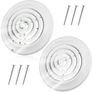 Therwen 2 Pieces 8 Inch Round Vent Cover, Ceiling Diffuser HVAC Vent Duct Cover Replacement with Screws to Install Therwen 2 Pieces 8 Inch Round Vent Cover, Ceiling Diffuser HVAC Vent Duct Cover Replacement with Screws to Install