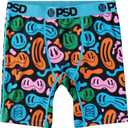 PSD Underwear Youth Boys Boxer Briefs - Smiley Print, Comfortable Active Underwear for Boys, Boys Underwear Packs & Singles (S)