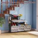 UNKU Shoe Rack, 6 Tier Shoe Storage Cabinet 24 Pair Plastic Shoe Shelves Organizer for Closet Bedroom Entryway Black