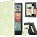 CoBak Stand Case for 7" Kindle Paperwhite 12th Gen 2024 and Kindle Colorsoft with Hand Strap - Compatible with iPhone MagSafe, for Samsung/Belkin/Anker Wireless Charging Pads, Durable, Auto Sleep Wake (Daisy)