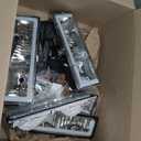 Nilight Headlights Assembly Led DRL for Chevy Silverado 1500 2500 3500 1994 1995 1996 1997 1998,1994-1998 Tahoe / C10 / CK/Suburban,(Side Maker Light Not for GMC Yukon) (Chrome+ Amber Reflector)