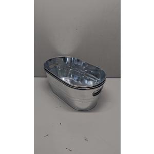 3 PCS 3 Gallon Galvanized Tub Champagne Bucket with Carry Beer Drink Storage Cooler Metal Beverage Ice Tub Galvanized Ice Buckets for Parties and Cocktail Bar Mimosa Supplies, 15.8 X 9 X 6.2 Inches