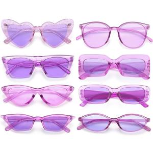 Dwenarry Party Sunglasses Bulk Black Sunglasses Pack Party Favor Retro Multipack Glasses Set for Women 8/12 Pack