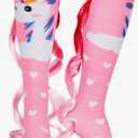 Tarpop 1 Pair Funny Silly Sock for Girls Woman Wacky Unicorn Mermaid Socks with Wigs Novelty Crazy Funny Gift for Halloween