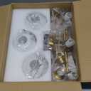 3 Light Bathroom Vanity Light, 20" Brushed Gold Bathroom Light Fixtures Over Mirror with Milky White Glass Globe Shade, Mid Century Modern Brass Wall Sconces, E26 Socket