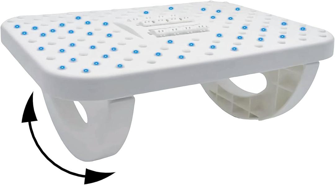 Adjustable Foot Rest Under Desk - Ergonomic Height-Adjustable Foot Support for Office Chairs, Sciatica Relief & Home Use (Non-Slip Base, Portable Design)