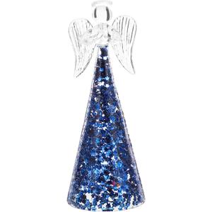 Glass Angel Prayer Statue - Blue-Color Home Decor Figurine, 5.31 Inch, Perfect for Dorm, Tabletop, Night Light, Holiday Decoration