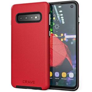 Crave Dual Guard Red Galaxy S10 Case - Shockproof, Dual Layer Protection for Samsung S10