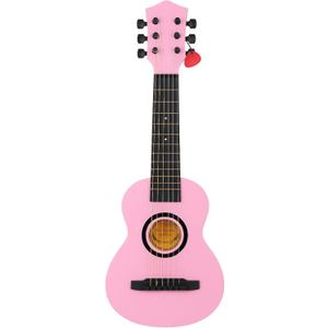 23" Acoustic Guitar, Kids 6 String Toy Guitar - Realistic Steel Strings - Beginner Practice First Musical Instrument for Children, Toddlers (Pink)