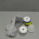 Electric Spin Scrubber, Cordless Shower Scrubber with Battery Level Display, 2 Speeds Electric Scrubber for Cleaning with 6 Replaceable Heads, Cleaning Brush for Bathroom/Sink/Window (White)